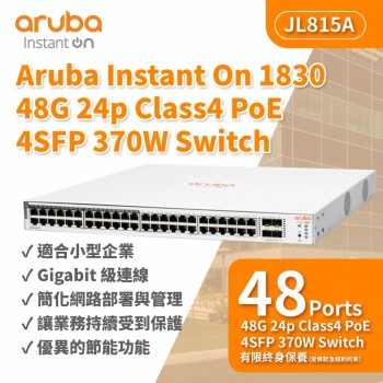 Aruba IOn 1830 48G 4SFP 370W Switch, JL815A
