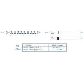 Austin Hughes InfraPower PDU, 8 Outlet, H8UK90-10A/F_C14/3B-1