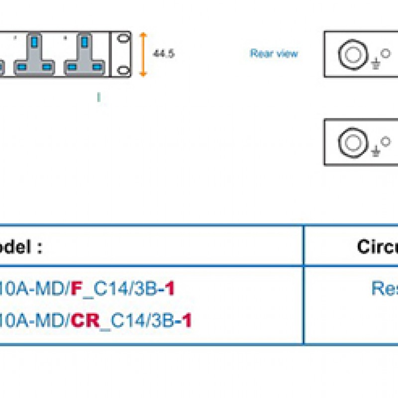 Austin Hughes InfraPower PDU, 8 Outlet, H8UK90-10A/F_C14/3B-1PDU