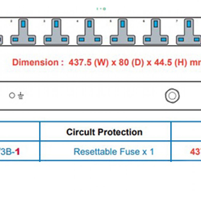 Austin Hughes InfraPower PDU 機櫃專用拖板, 8 Outlet, H8UK90-13A_BS/3B-1機櫃專用拖板