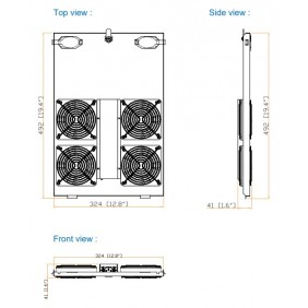 Austin Hughes Top Fan Tray (Fan x 4), TF-604