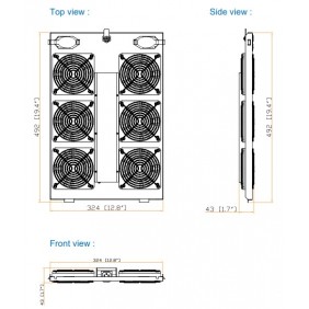 Austin Hughes Top Fan Tray (Fan x 6), TF-606