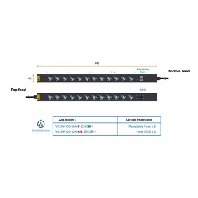 Austin Hughes InfraPower PDU, 12 Outlet, V12UK135-32A_EN/3B-1