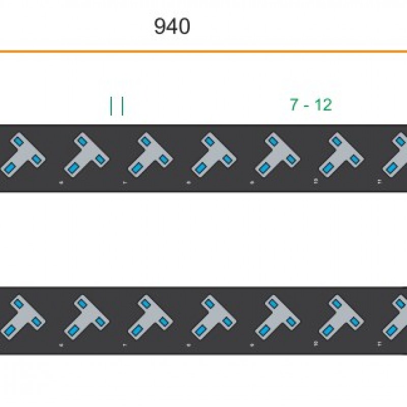 Austin Hughes InfraPower PDU, 12 Outlet, V12UK45-13A_BS/3B-1機櫃專用拖板