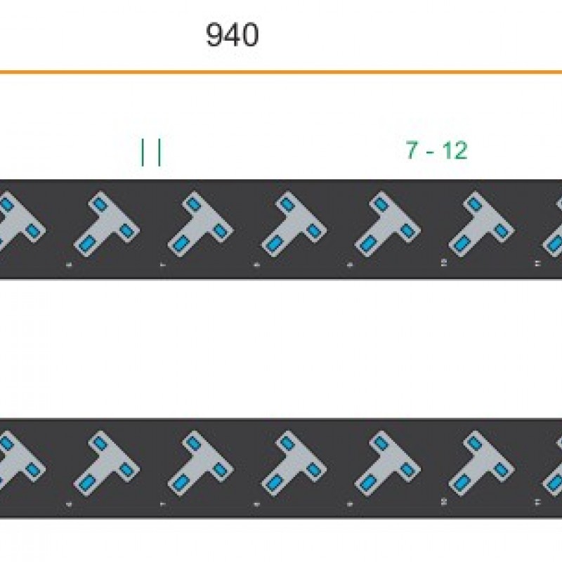 Austin Hughes InfraPower PDU, 12 Outlet, V12UK45-20A_OE/3B-1機櫃專用拖板
