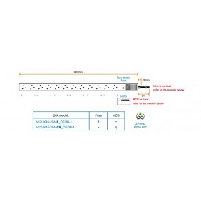 Austin Hughes InfraPower PDU, 12 Outlet, V12UK45-20A_OE/3B-1