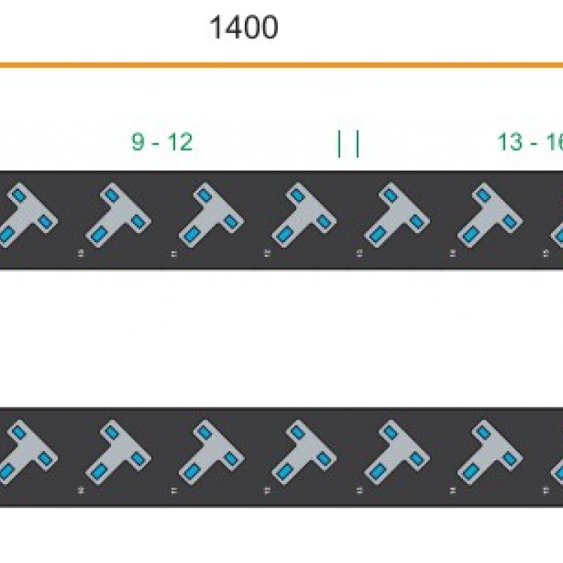 Austin Hughes InfraPower PDU, 20 Outlet, V20UK45-13A_BS/3B-1機櫃專用拖板