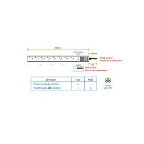 Austin Hughes InfraPower PDU, 8 Outlet, V8UK135-20A_OE/3B-1