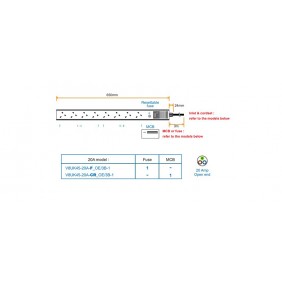 Austin Hughes InfraPower PDU, 8 Outlet, V8UK45-20A_OE/3B-1