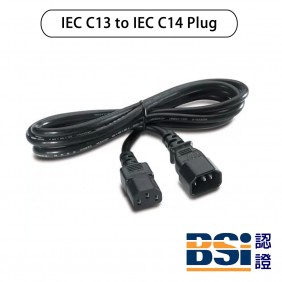 IEC C13 Socket to IEC C14 Plug Power Cord, C13-C14, 2Meter