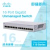 Cisco 16-Port Gigabit Unmanaged Switch, CBS110-16TSwitches