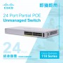 Cisco 24-Port Partial POE Unmanaged Switch, CBS110-24PP
