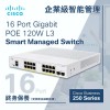 Cisco 16 Port Gigabit POE+ 120W L3 Smart Managed Switch, CBS250-16P-2GSwitches