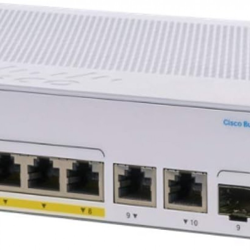 Cisco 8-Port Gigabit Ethernet PoE+ Smart Switch, CBS250-8PP-E-2GSwitches
