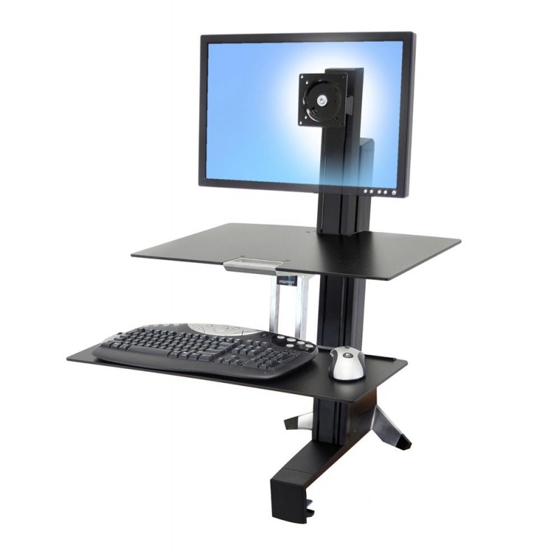 Ergotron WorkFit-S Single HD Workstation with Worksurface, 33-351-200