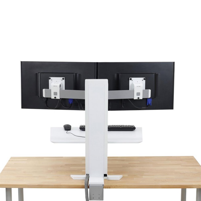 Ergotron WorkFit-SR 雙顯示器 坐立兩用台式工作站, 33-407-062 (白色)Ergotron 辦公室