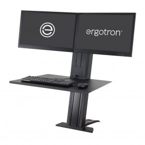 Ergotron WorkFit-SR Dual Monitor Sit-Stand Desktop Workstation, 33-407-085 (BLACK)