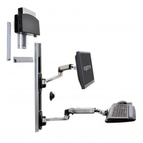 Ergotron LX Wall Mount System, 45-253-026 (Polished Aluminum)