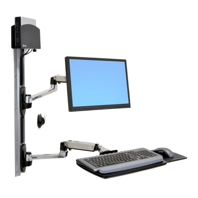 Ergotron LX Wall Mount System, 45-253-026 (Polished Aluminum)