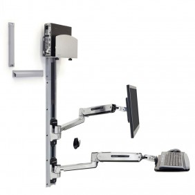 Ergotron LX Sit-Stand Wall Mount System, 45-358-026 (Polished Aluminum)