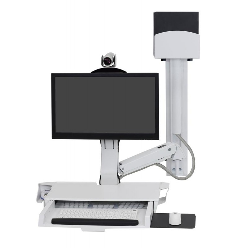 Ergotron SV Combo System with Worksurface & Pan, Small CPU Holder