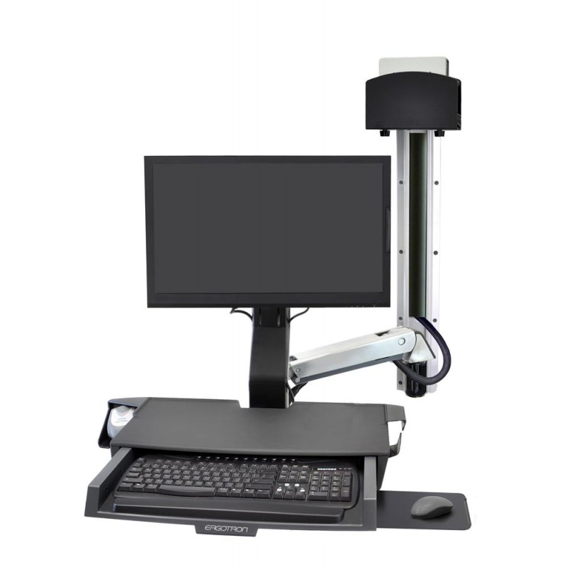 Ergotron SV Combo System with Worksurface & Pan, Small CPU Holder
