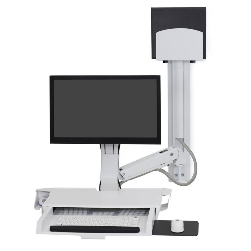 Ergotron SV Combo System with Worksurface & Pan, Medium CPU Holder