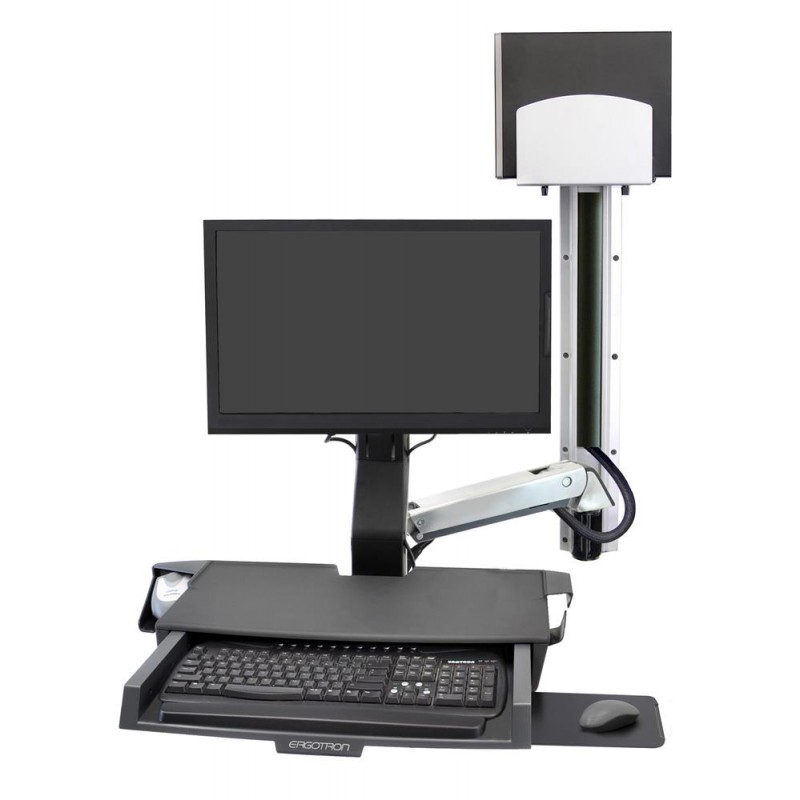Ergotron SV Combo System with Worksurface & Pan, Medium CPU Holder