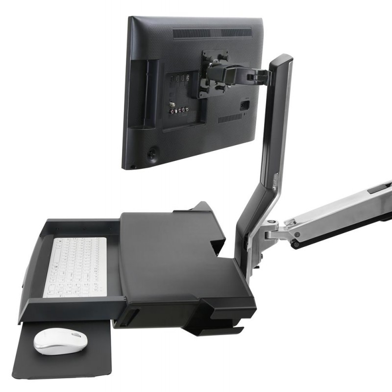 Ergotron SV Combo System with Worksurface & Pan, Medium CPU Holder
