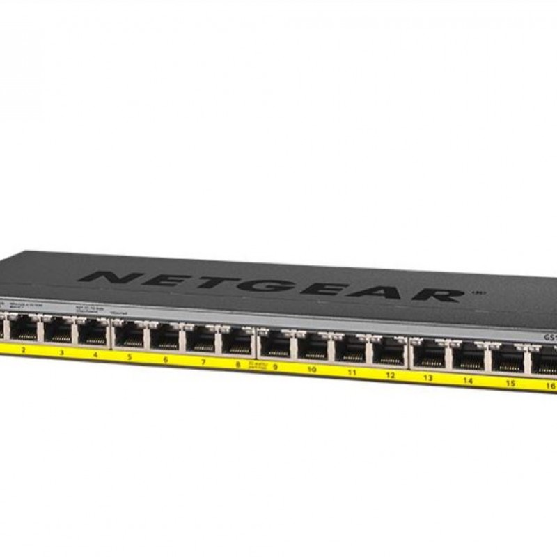 Netgear 16 Port Gigabit PoE+ Unmanaged Switch, GS116LPSwitches