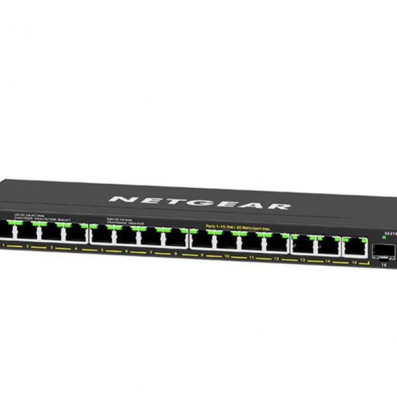 Netgear 16 Port Gigabit Plus PoE+ Smart Manageable Switch, GS316EPPSwitches
