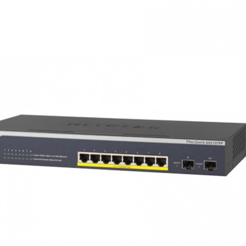 Netgear 8 Port Gigabit POE+ Smart Managed Switch, GS510TPPSwitches
