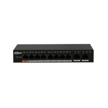 Dahua 8 Port Fast Ethernet PoE With 2 Port Gigabit Switch, DH-PFS3010-8ET-96
