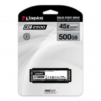 Kingston KC2500 Series M.2 PCIe NVMe Gen 3 x 4 500GB SSD, SKC2500M8/500G