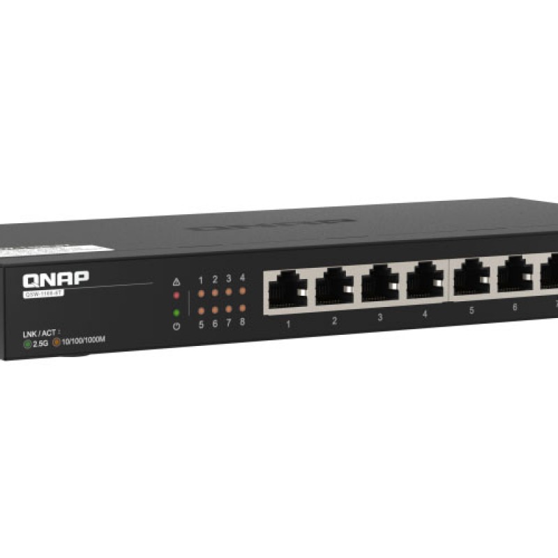 威聯通 QNAP 8 Ports 2.5GbE 無網管型交換器, QSW-1108-8T交換器