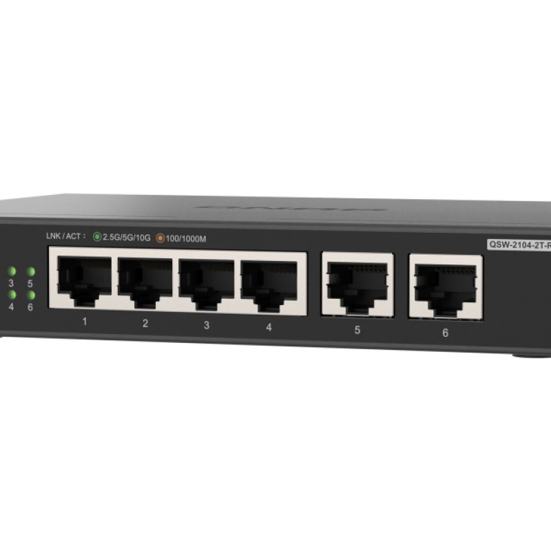 QNAP 6 Ports Unmanaged Switch, QSW-2104-2T-R2Switches
