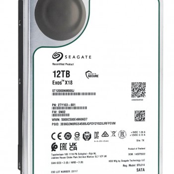 Seagate Exos X18 12TB 企業版 3.5" 內置硬碟, ST12000NM000J