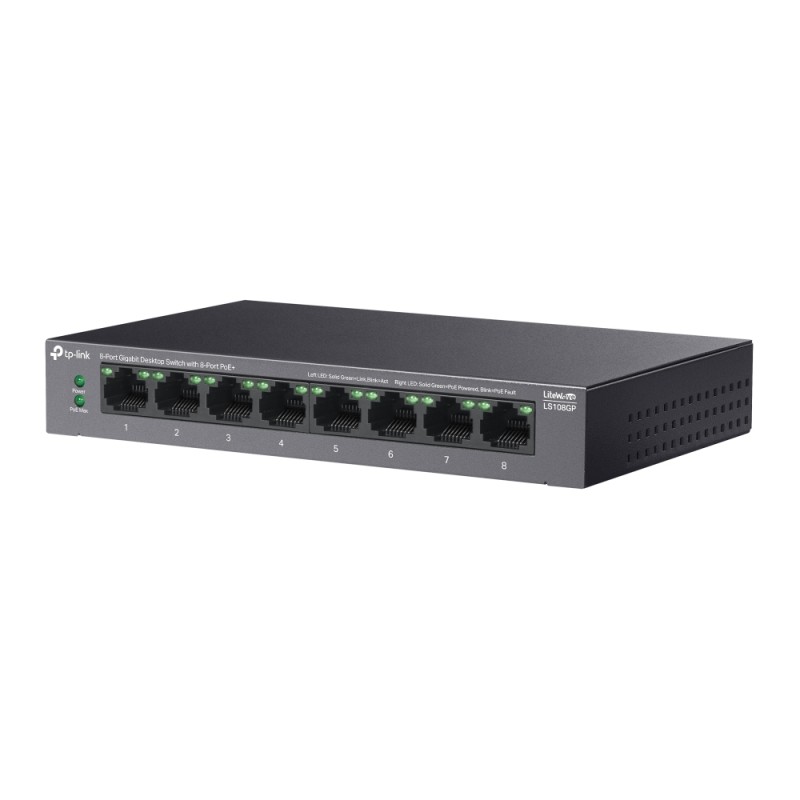 TP-Link 8-Port Gigabit PoE+ Unmanaged Switch, LS108GP