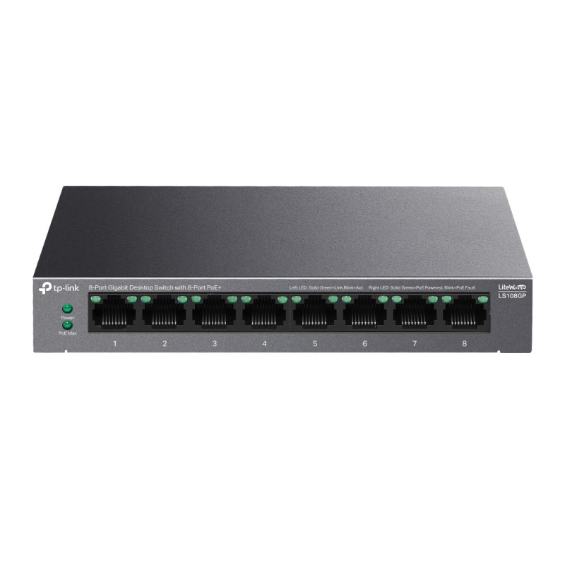 TP-Link 8-Port Gigabit PoE+ Unmanaged Switch, LS108GP