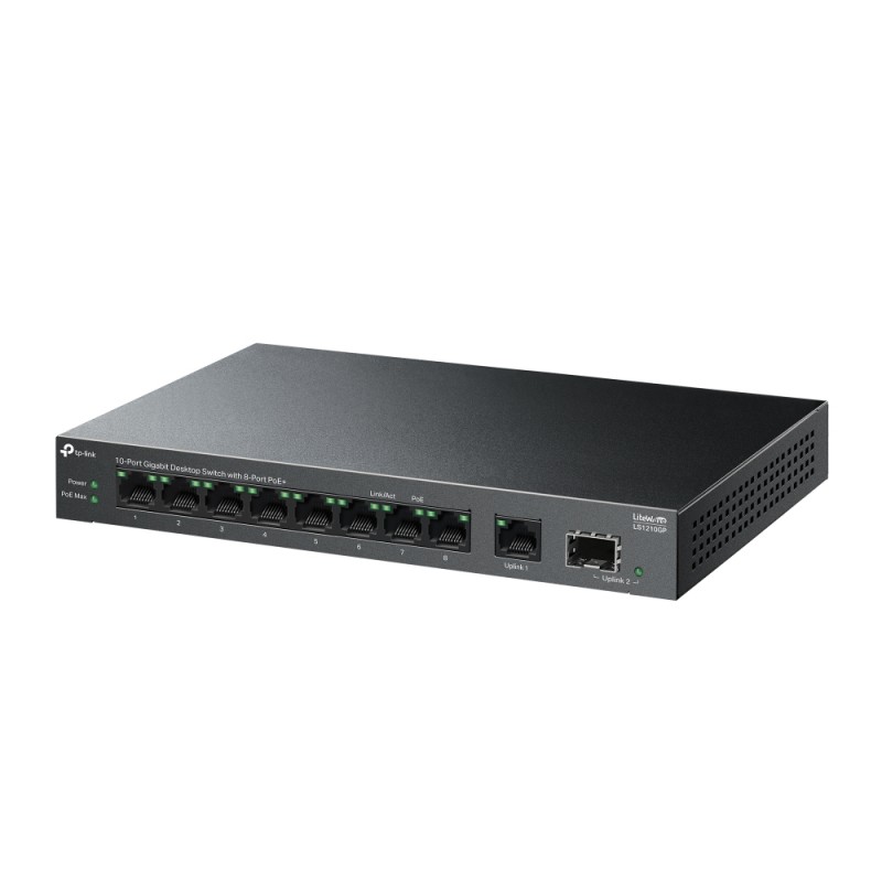 TP-Link 10-Port Gigabit PoE+ Unmanaged Switch, LS1210GP