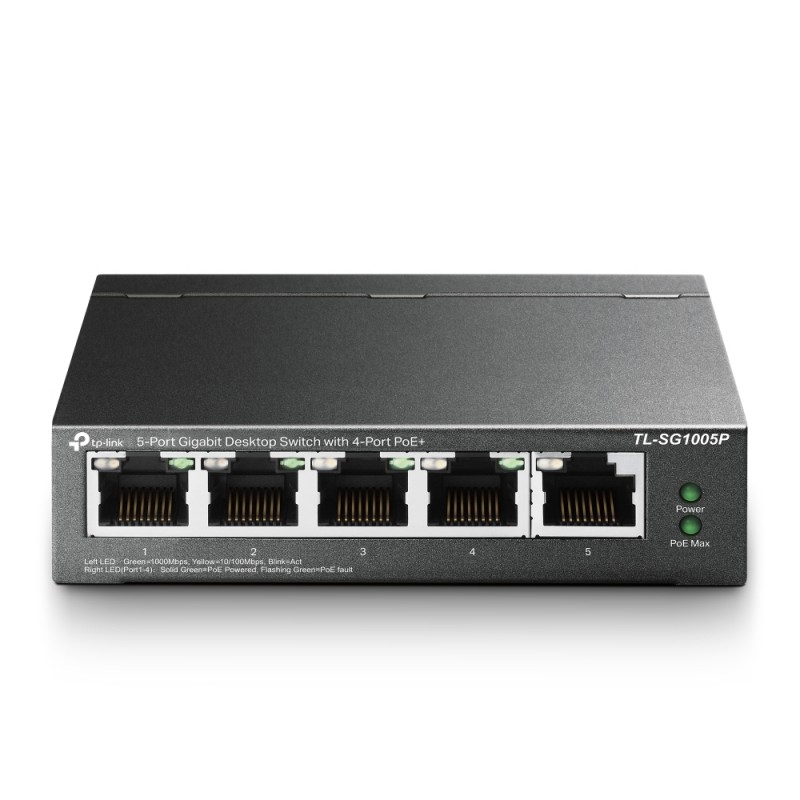 TP-Link 5-Port Gigabit PoE+ Unmanaged Switch, TL-SG1005P