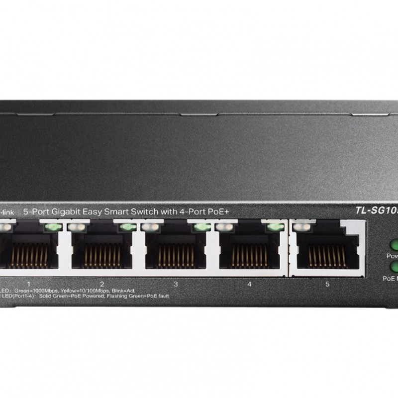 TP-Link 5-Port Gigabit PoE+ Smart Switch, TL-SG105MPE