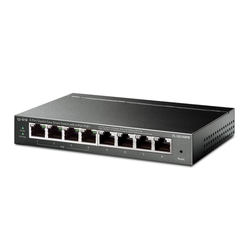 TP-Link 8-Port Gigabit PoE+ Smart Switch, TL-SG108PE