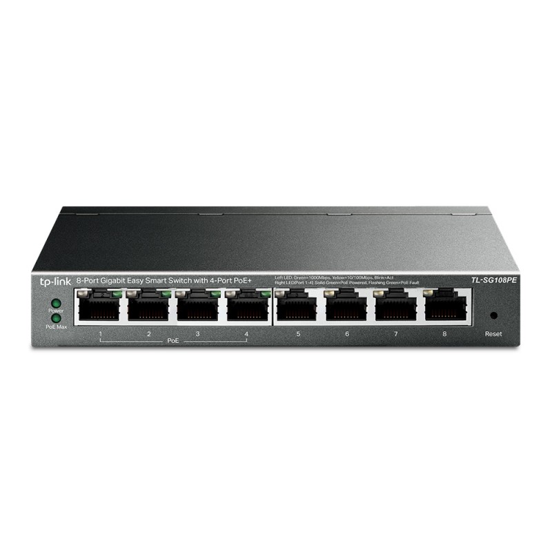 TP-Link 8-Port Gigabit PoE+ Smart Switch, TL-SG108PE