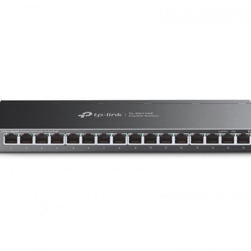 TP-Link 16-Port Gigabit PoE+ Unmanaged Switch, TL-SG116P