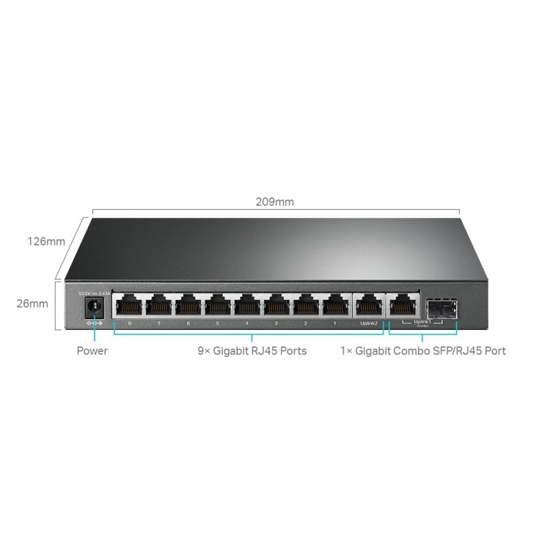 TP-Link 10-Port Gigabit PoE+ Smart Switch, TL-SG1210MPE