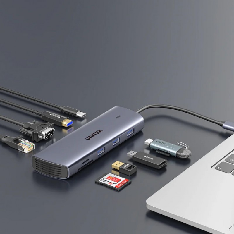 Unitek 9-in-1 USB-C Hub, D1113AAdaptor / Docking