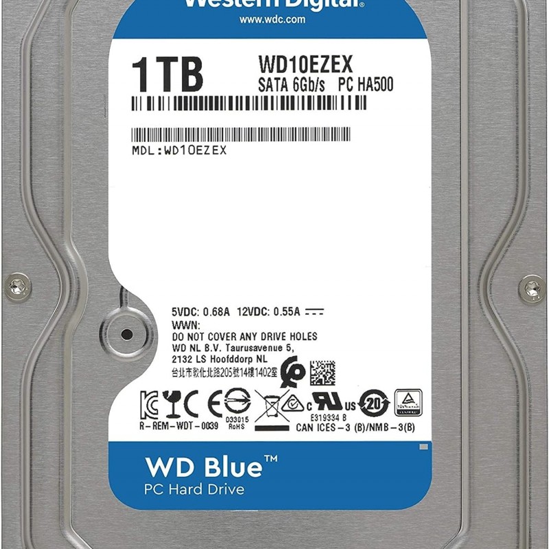 WD 1TB 藍色版 3.5吋 內置硬碟, WD10EZEX內置硬碟