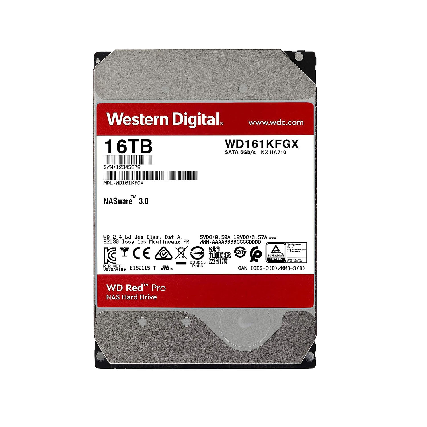 WD Red Pro 16TBHDD 3.5インチNAS用並行輸入品『箱開封済』 香港行貨︱WD Red Pro 16TB 3.5吋內置硬碟, WD161KFGX