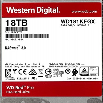 WD Red Pro 18TB 3.5inch HDD, WD181KFGX